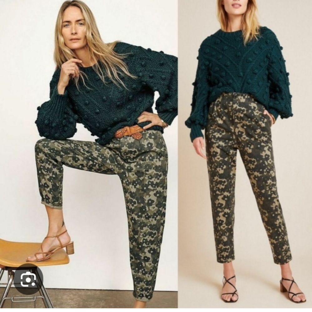 Anthropologie AMADI Floral Camo Trousers NWT